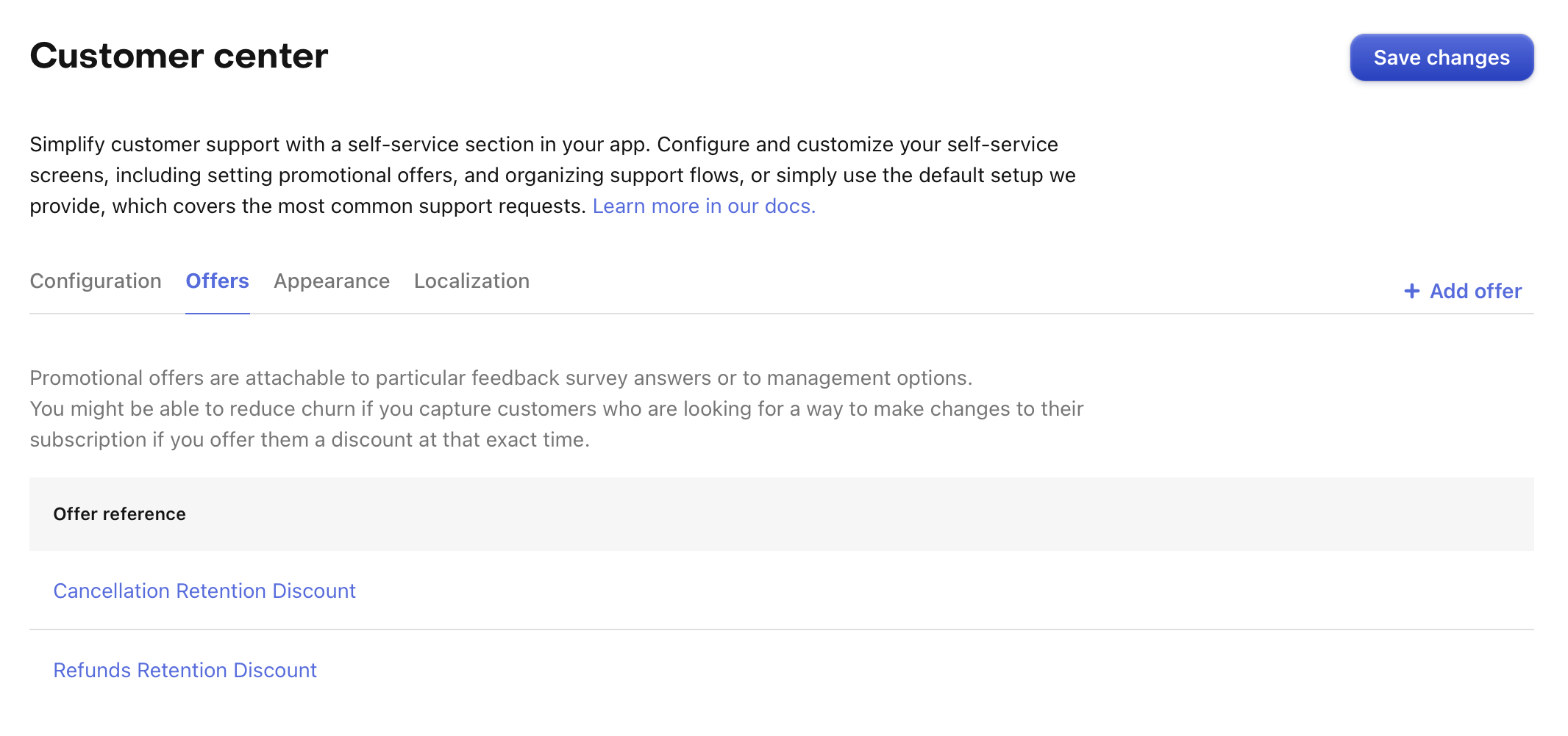 Promotional Offers Configuration