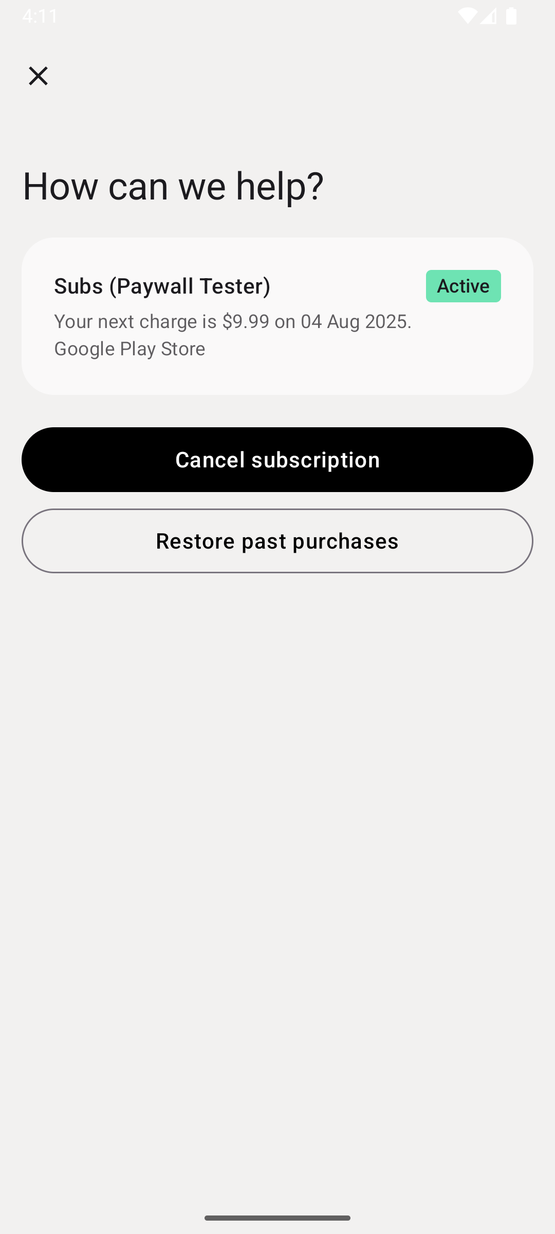 Customer Center Paths Android