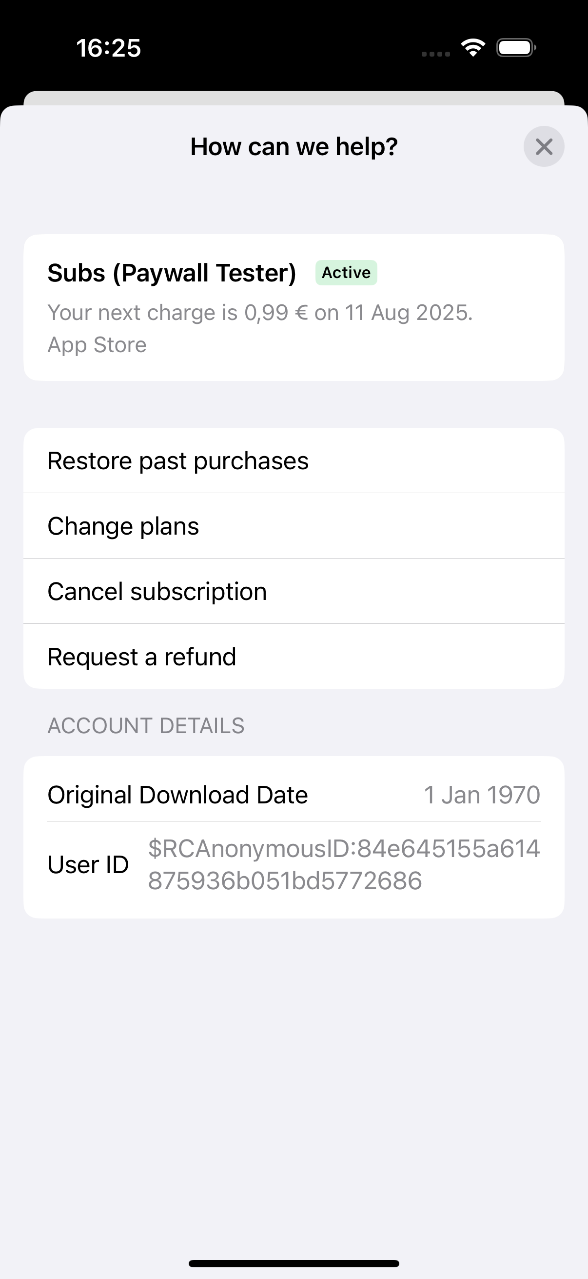 Customer Center Paths iOS