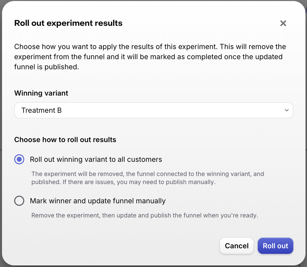Rollout modal