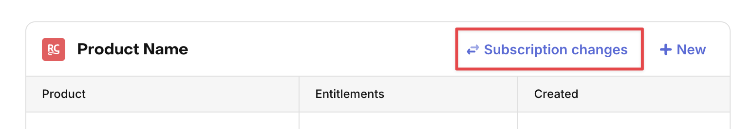Subscription changes link