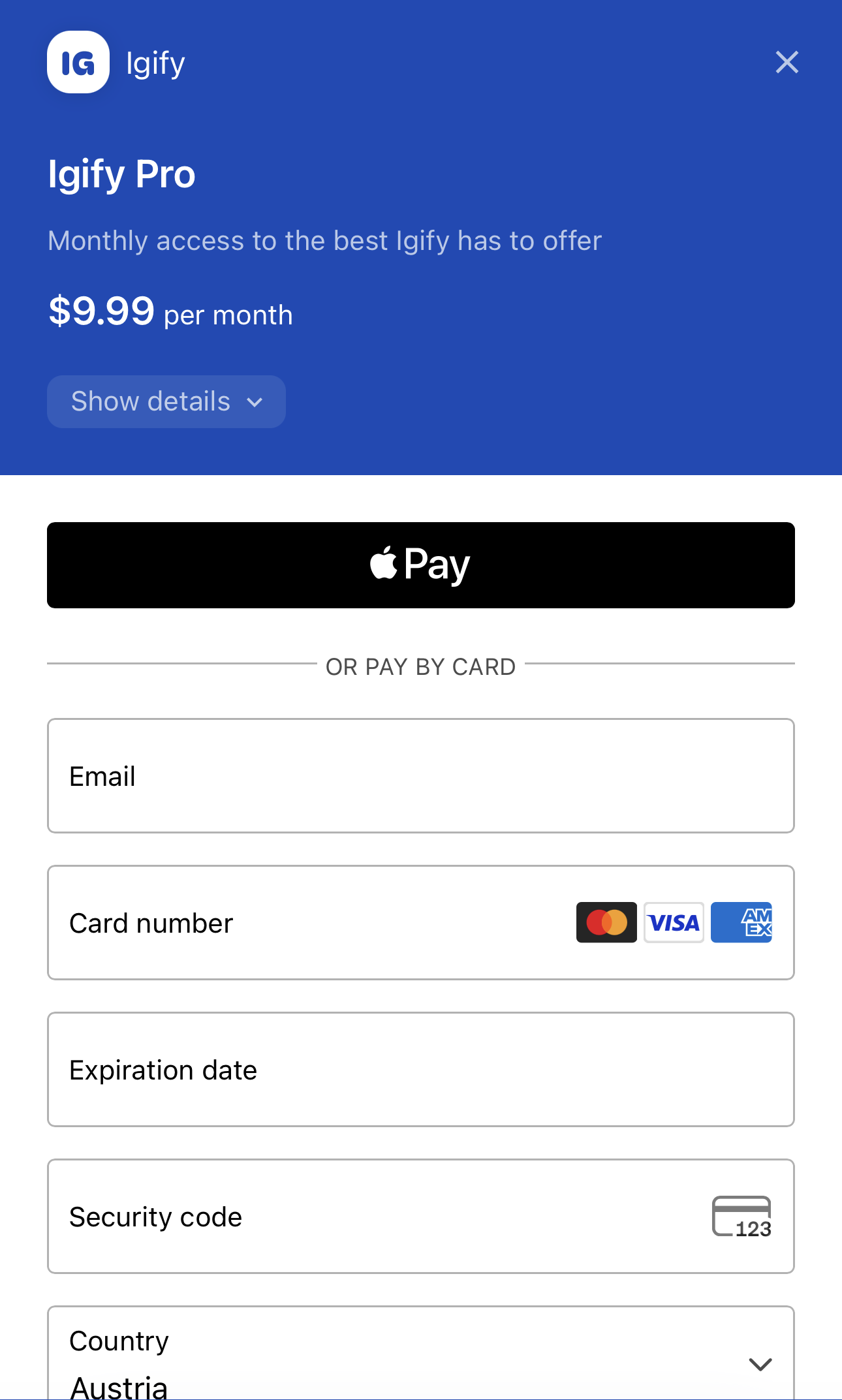 Apple Pay in checkout