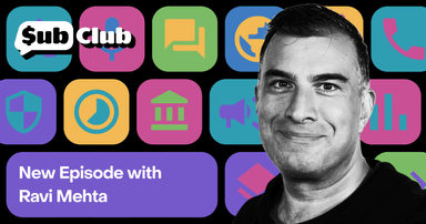 Ravi Mehta on a Sub Club branded background